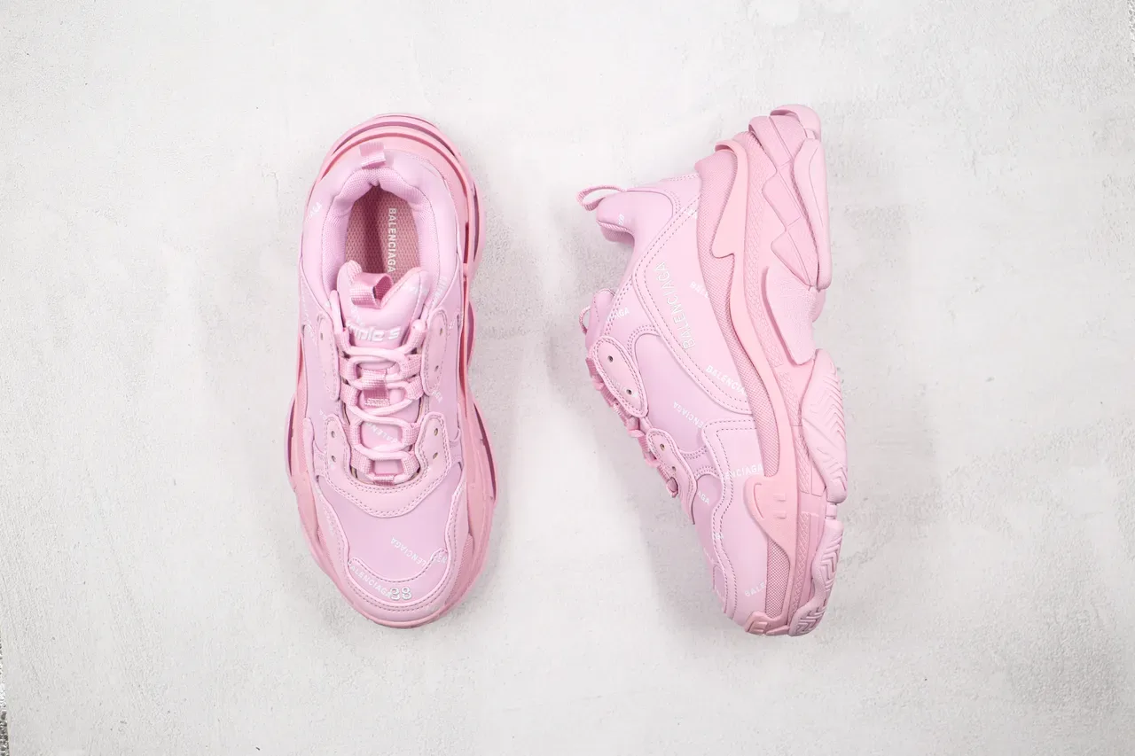 Balenciaga Triple S Chunky Sneakers Rose Monochromatique 8