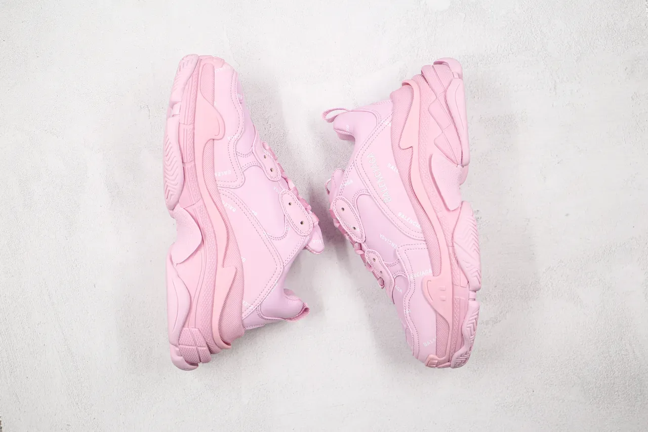 Balenciaga Triple S Chunky Sneakers Rose Monochromatique 9