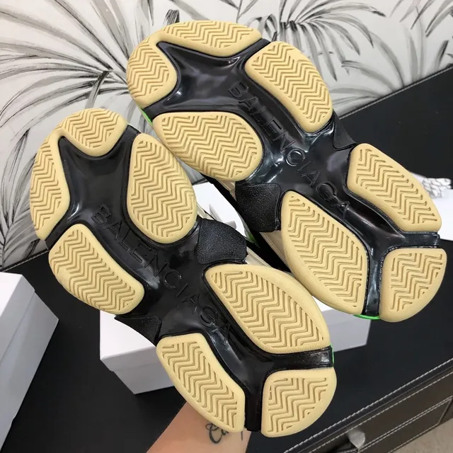 Balenciaga Triple S Chaussures Chunky en Vert Néon Noir Blanc 3