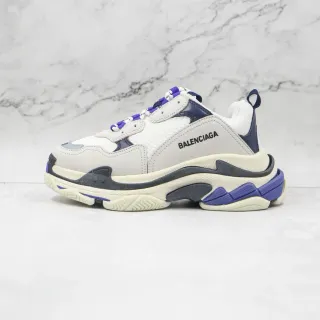 Balenciaga Triple S Tênis Chunky Branco Marinho Roxo