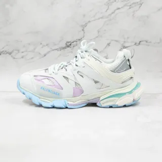 Balenciaga Blanco Púrpura Oversized Runner Silueta Multi-capa Sintético Jaula Zapatillas chunky