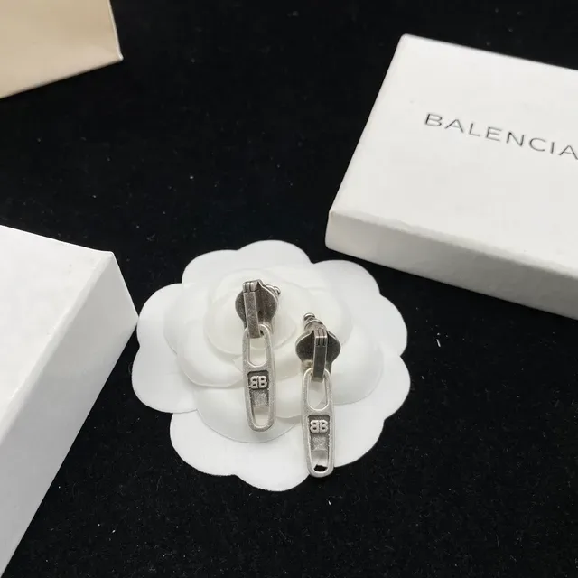 Balenciaga Colar Corrente Zíper Prata Eslabões Entrelazados Motivo 4