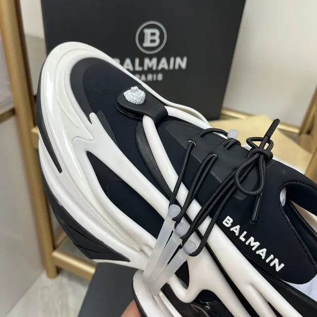 Balmain B-Bold Black and White Chunky Sneakers 3