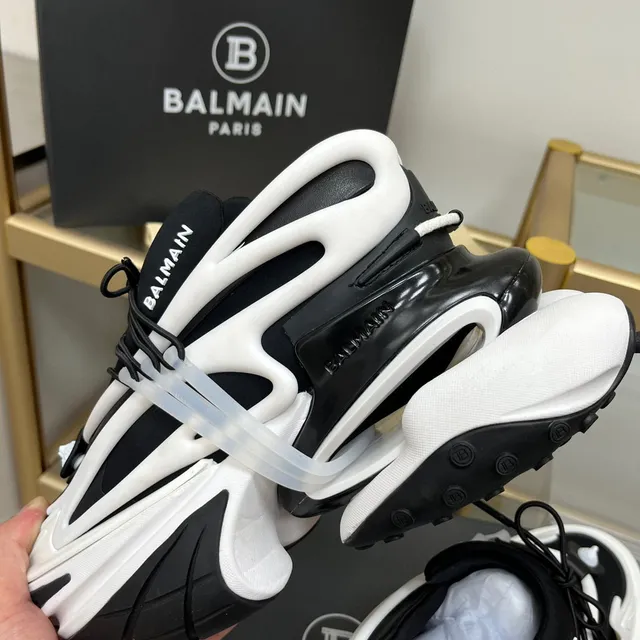Balmain B-Bold Black and White Chunky Sneakers 4