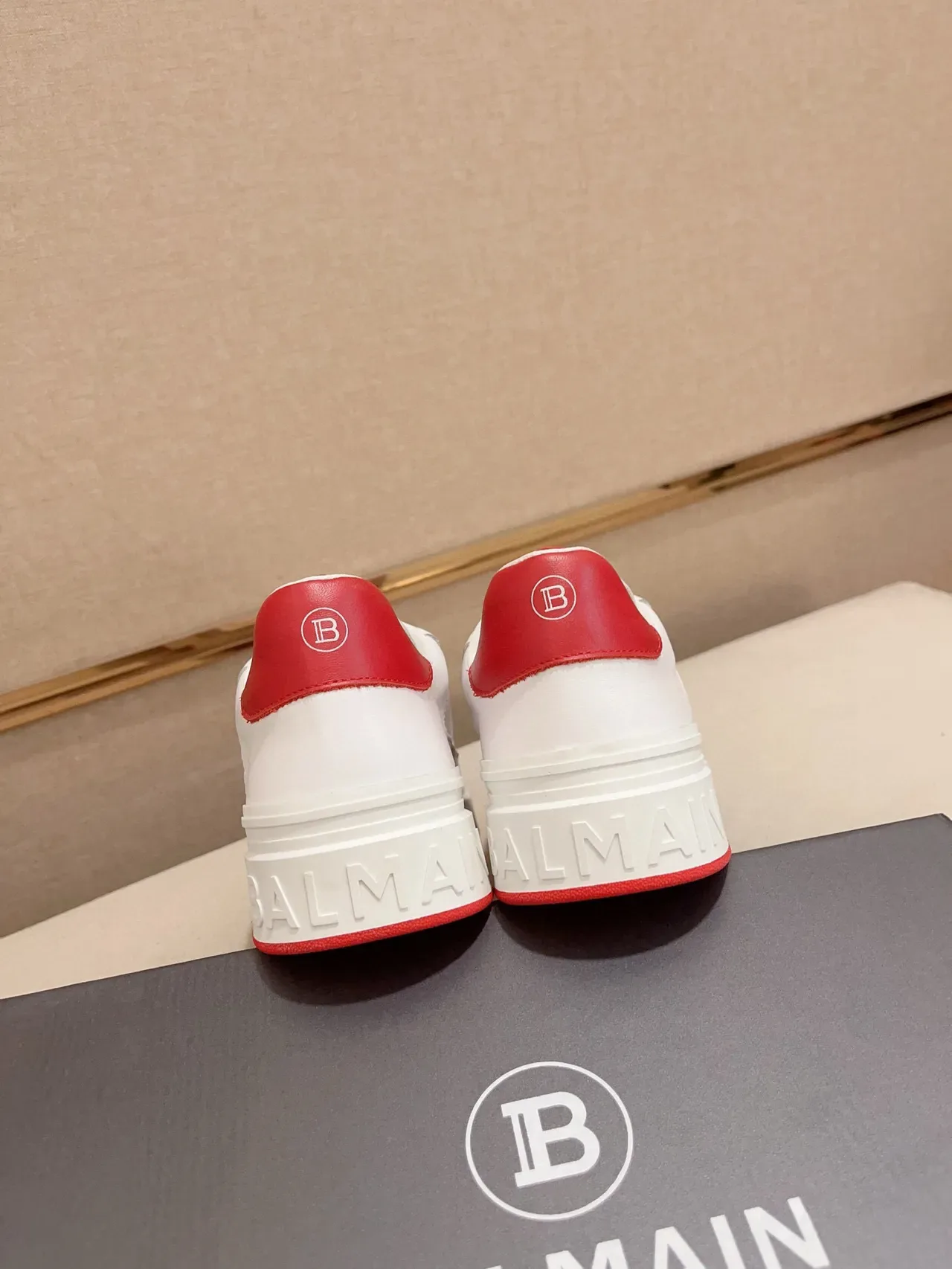 Balmain B-Court White and Red Lifestyle Sneakers 8