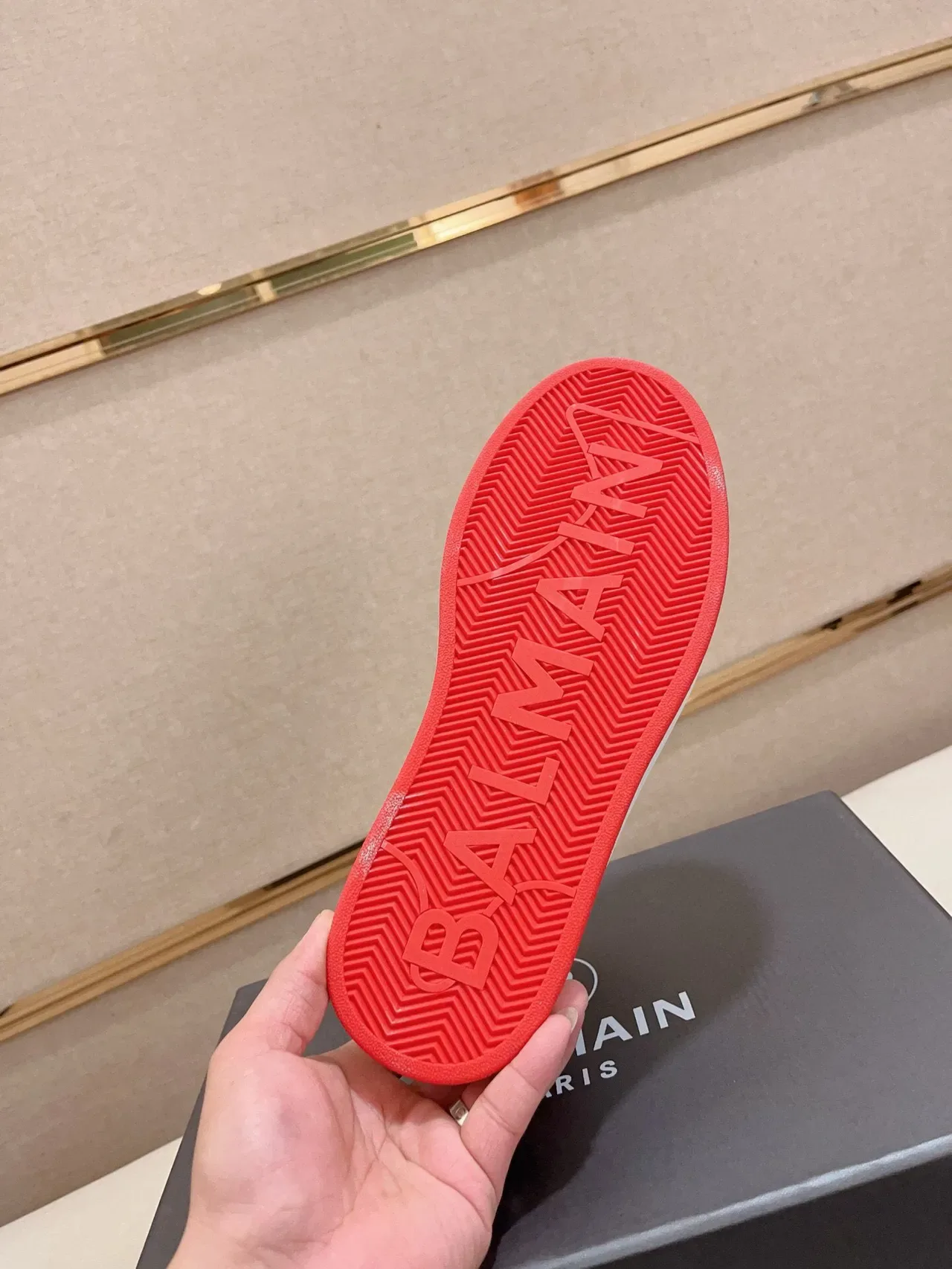 Balmain B-Court White and Red Lifestyle Sneakers 9
