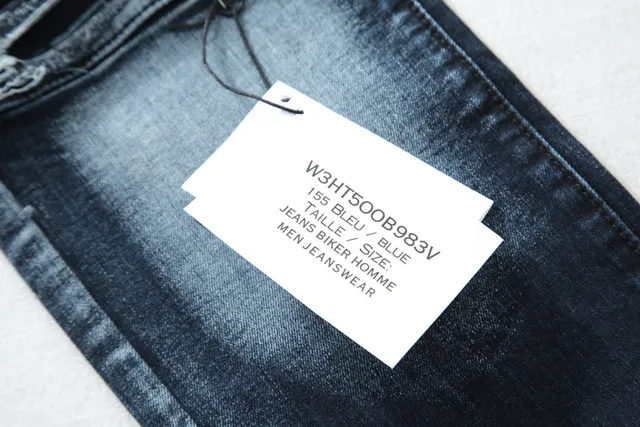 Balmain B-Moto Jean bleu noir à panneaux distressed detailing 8