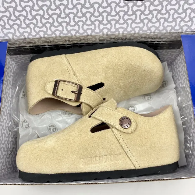 Birkenstock Arizona Daim Beige Noir Partie supérieure Bretelle à boucle unique Chaussures casual 3