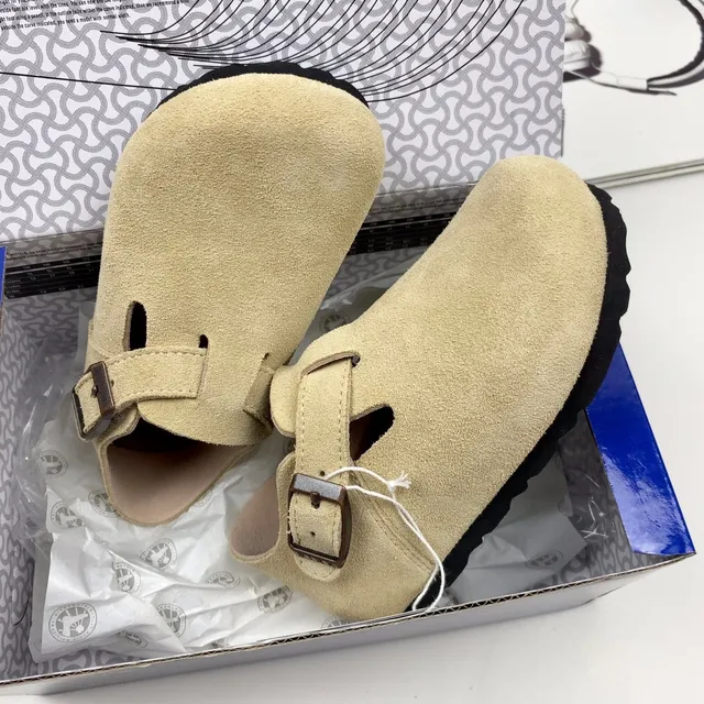 Birkenstock Arizona Daim Beige Noir Partie supérieure Bretelle à boucle unique Chaussures casual 5