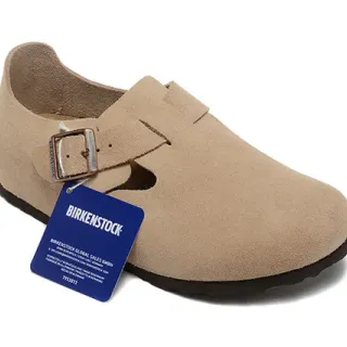 Birkenstock Arizona Beige Marron Daim Haut Sangle à boucle unique Chaussures casuales