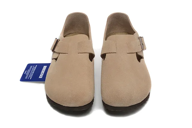 Birkenstock Arizona Bege Marrom Camurça Superior Tira com fivela única Sapatos casuais 3