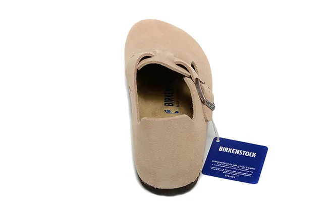 Birkenstock Arizona Bege Marrom Camurça Superior Tira com fivela única Sapatos casuais 4