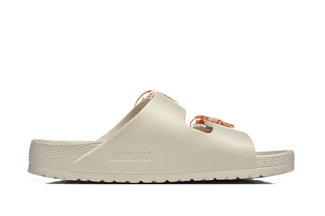 Birkenstock Arizona Beige Doré Sandale à double sangle slide avec semelle contournée sandales casual 7