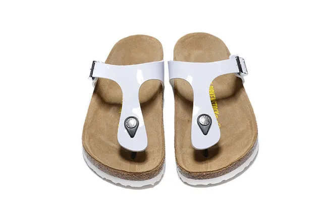 Birkenstock أريزونا صنادل كاجوال أبيض لامع 3