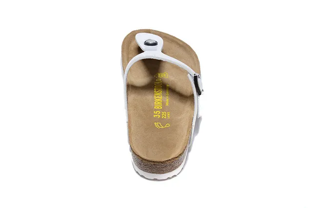 Birkenstock أريزونا صنادل كاجوال أبيض لامع 5