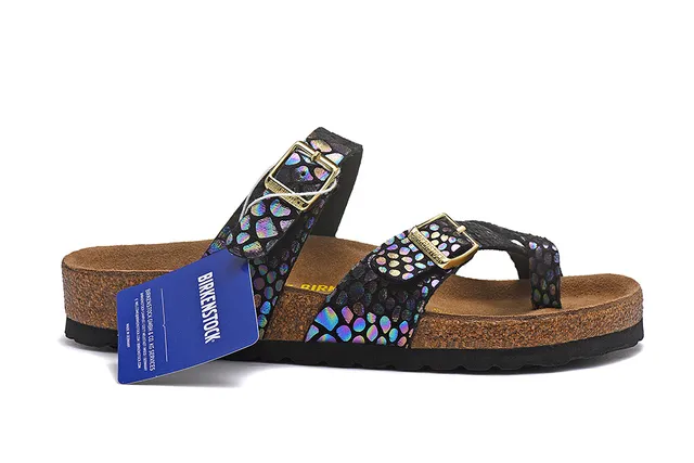 Birkenstock Arizona Sandales Casuales à Impression d'Ecailles Iridescentes 2