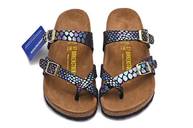 Birkenstock Arizona Sandales Casuales à Impression d'Ecailles Iridescentes 3