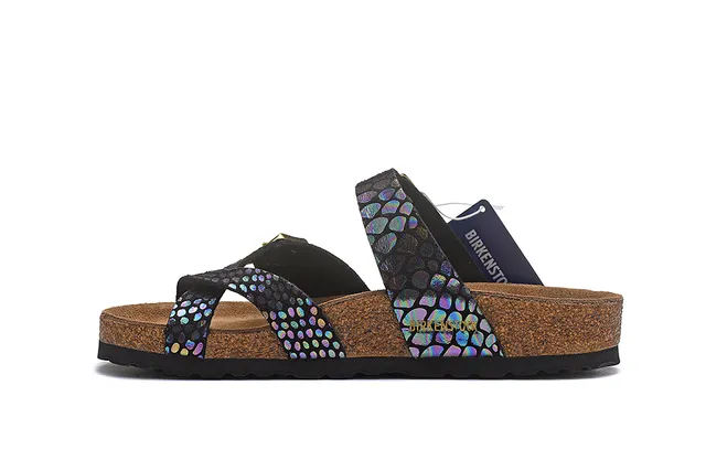 Birkenstock Arizona Sandales Casuales à Impression d'Ecailles Iridescentes 4