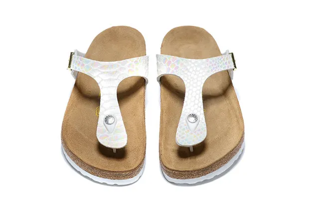 Birkenstock Arizona Sandália Casual Branca Iridescente Holográfica 3