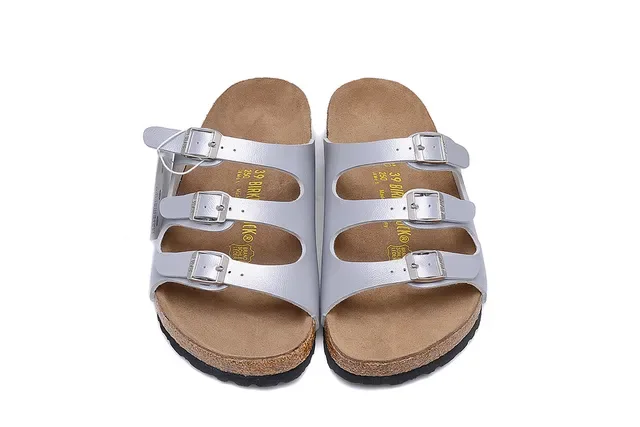 Birkenstock Arizona Metallic Silver Casual Sandals 3