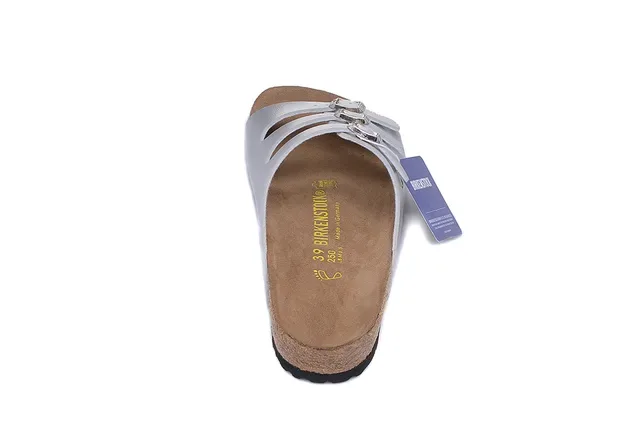 Birkenstock Arizona Metallic Silver Casual Sandals 5