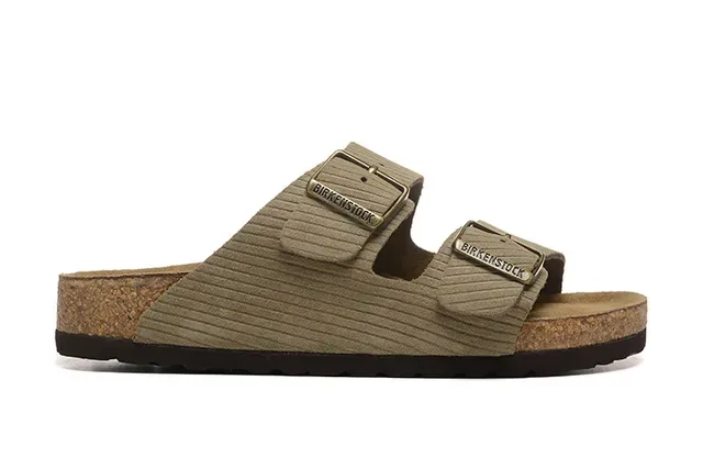 Birkenstock Arizona Olive Beige Corduroy Casual Sandals 6