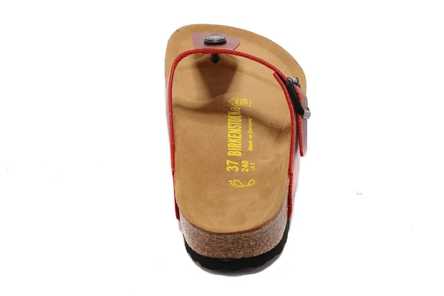 Birkenstock Arizona Sandales casuales en cuir rouge 3