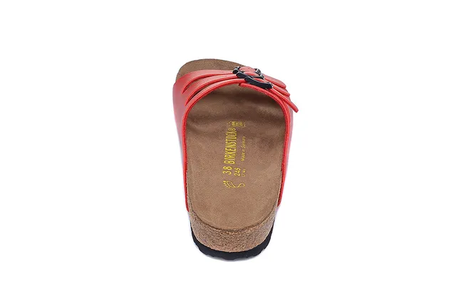 Birkenstock Arizona Sandales casuales rouges à trois brides 5