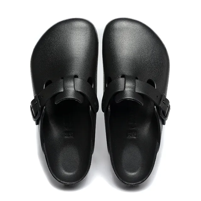 Birkenstock أسود حزام واحد بوكل قالب قدم كلوج 4