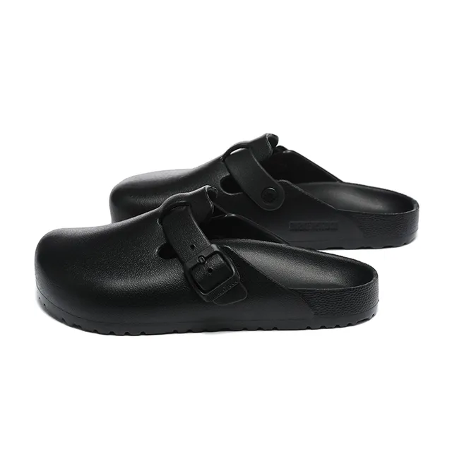 Birkenstock أسود حزام واحد بوكل قالب قدم كلوج 5