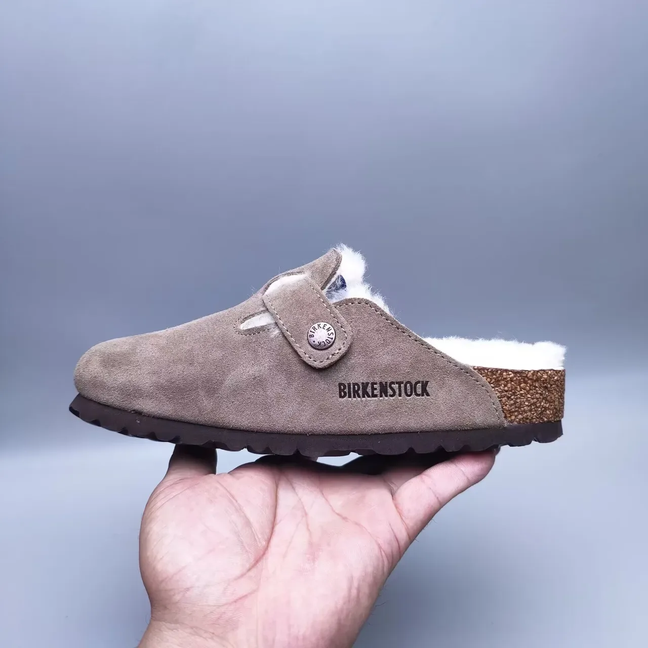 Birkenstock Boston Brown White Suede Upper Shearling-Lined Casual Shoes 4