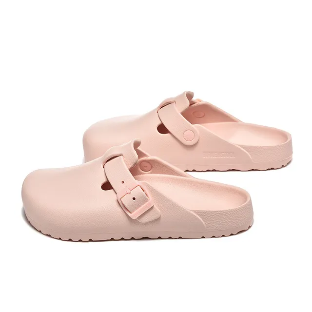 Birkenstock গোলাপি মোল্ডেড ইভিএ-লাইক নির্মাণ একটি সমায়োজ্য ফিতা ক্লোগ 3