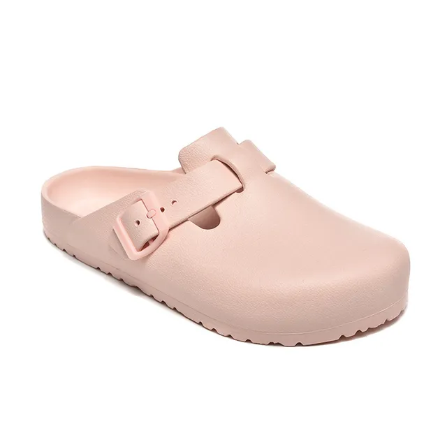 Birkenstock গোলাপি মোল্ডেড ইভিএ-লাইক নির্মাণ একটি সমায়োজ্য ফিতা ক্লোগ 4