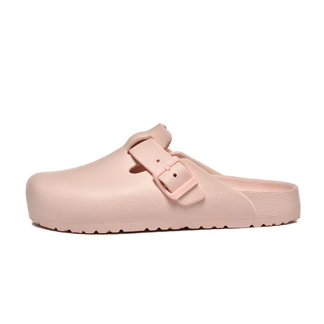 Birkenstock গোলাপি মোল্ডেড ইভিএ-লাইক নির্মাণ একটি সমায়োজ্য ফিতা ক্লোগ 5