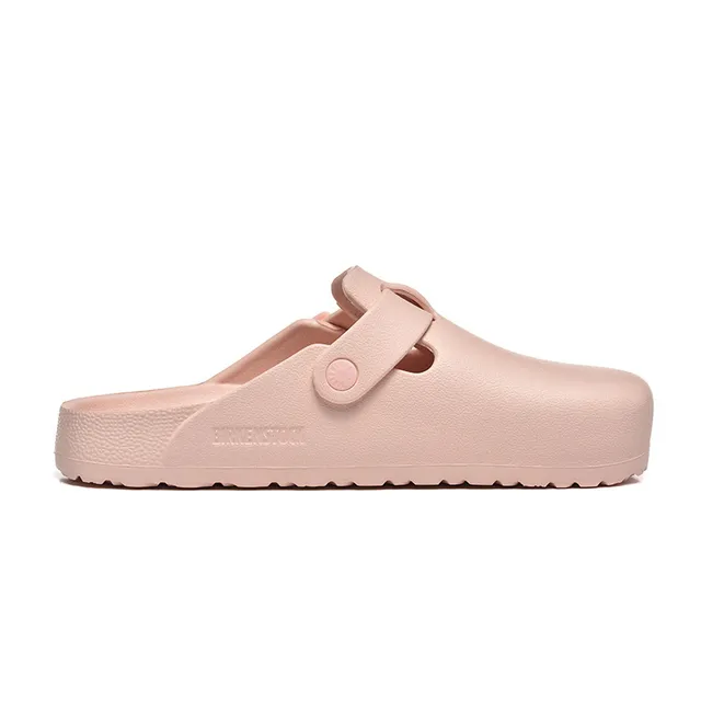 Birkenstock গোলাপি মোল্ডেড ইভিএ-লাইক নির্মাণ একটি সমায়োজ্য ফিতা ক্লোগ 6