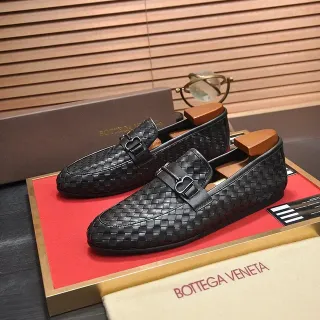 Bottega Veneta Andiamo Woven Intrecciato Black Loafers