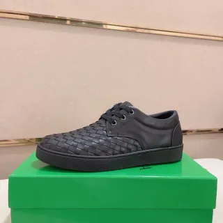 Bottega Veneta 黑色 编织 Intrecciato 皮革 低帮系带乐福鞋