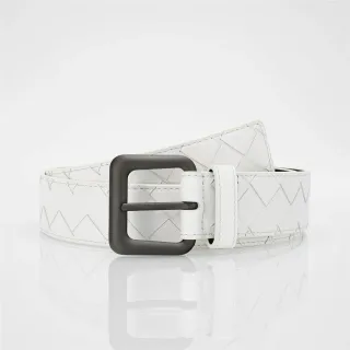 Bottega Veneta Cassette Intrecciato حزام جلد أبيض