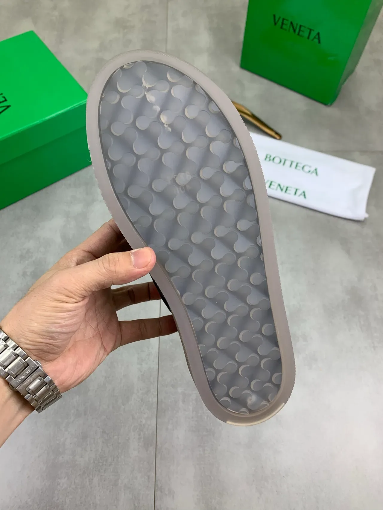 Bottega Veneta Cassette Woven Leather Black Lifestyle Sneakers 3