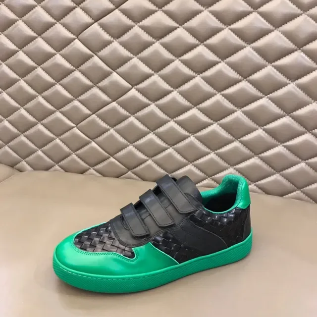 Bottega Veneta Green Black Woven Leather Velcro Strap Closure Lifestyle Sneakers 6