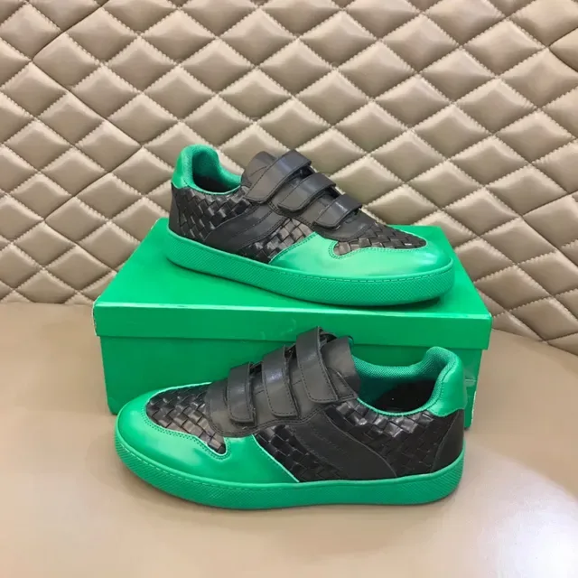 Bottega Veneta Green Black Woven Leather Velcro Strap Closure Lifestyle Sneakers 7