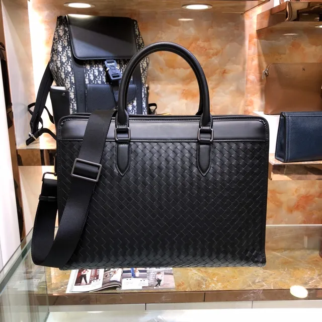 Bottega Veneta Intrecciato Black Woven Leather Tote Bag 2