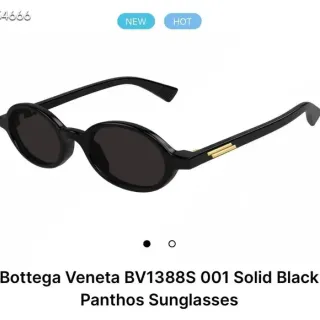 Bottega Veneta Panthos ठोस काला सनग्लास