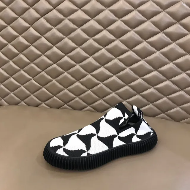 Bottega Veneta Speed Trainer chaussures lifestyle en tricot géométrique noir et blanc 6
