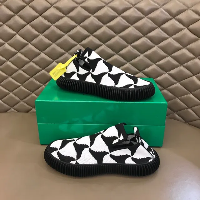 Bottega Veneta Speed Trainer chaussures lifestyle en tricot géométrique noir et blanc 8