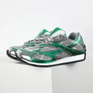 Bottega Veneta Track Trainer धातु हरा चांदी जीवनशैली स्नीकर्स