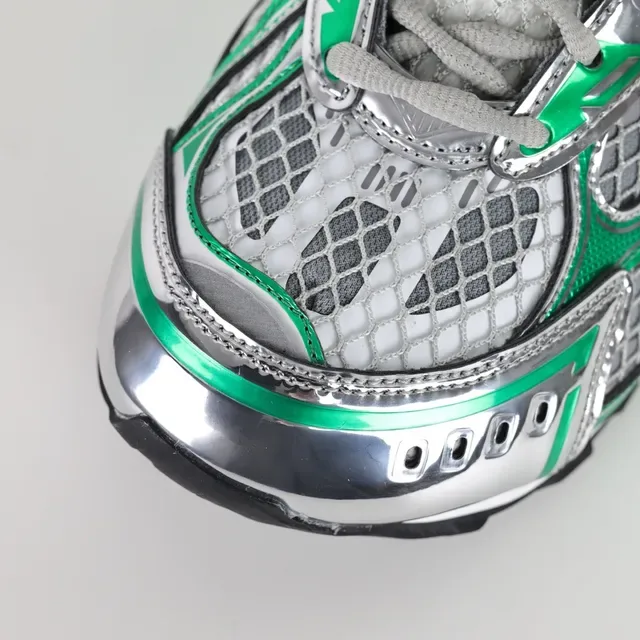 Bottega Veneta Track Trainer Sneakers Lifestyle Vert Métallique Argent 5