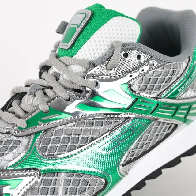 Bottega Veneta Track Trainer Sneakers Lifestyle Vert Métallique Argent 6