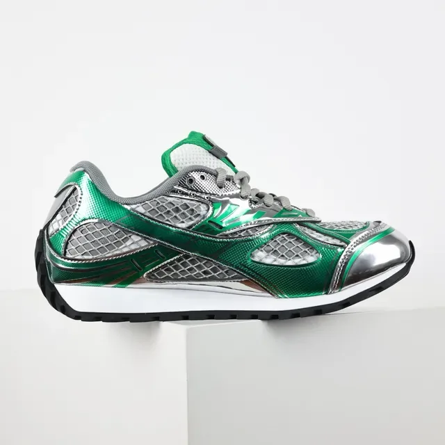 Bottega Veneta Track Trainer Sneakers Lifestyle Vert Métallique Argent 7