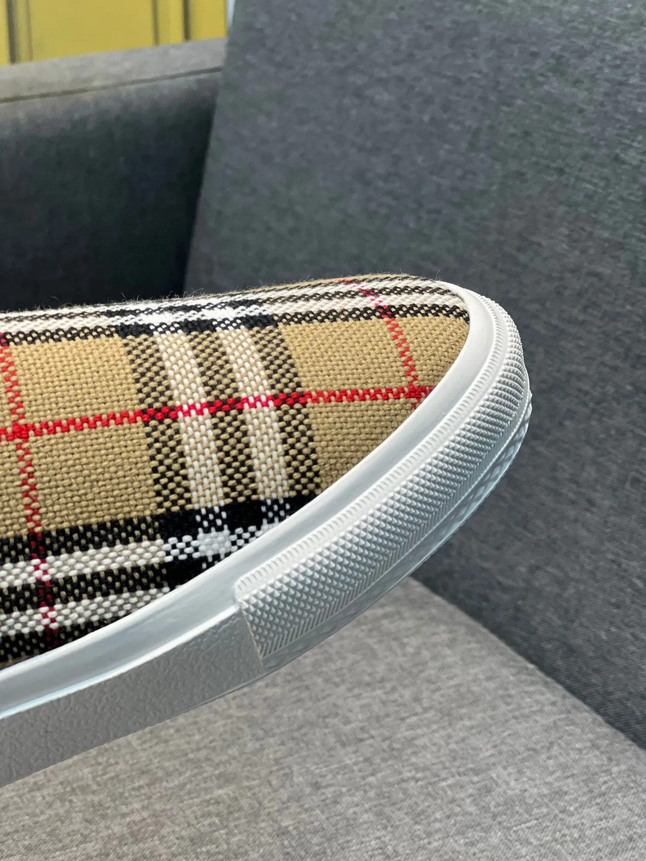Burberry Beige Multicolor Nova Check Canvas Upper Backless Mule Construction Loafer 3